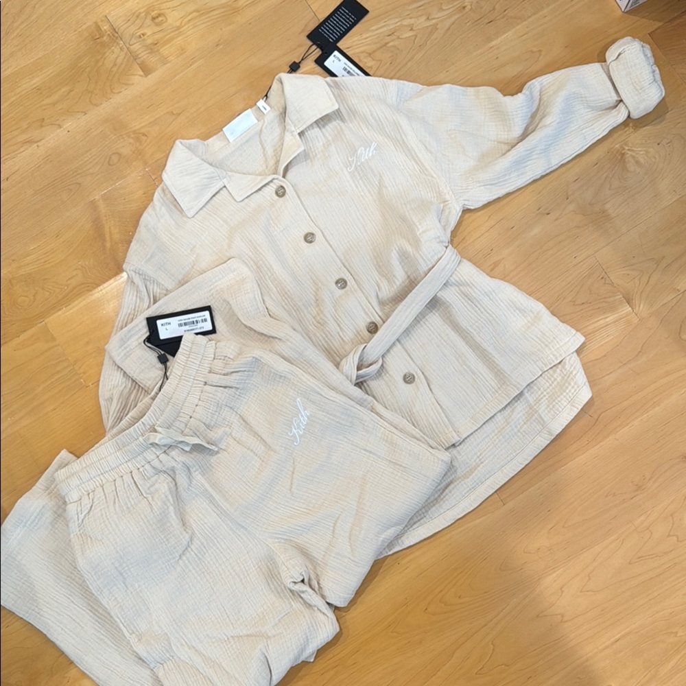 Kith Beige Button-Up Shirt and Pants Set